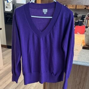 Purple V-Neck Women's Sweater xl